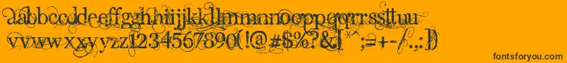 AngelicPeace-Schriftart – Schwarze Schriften auf orangefarbenem Hintergrund