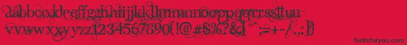 AngelicPeace-Schriftart – Schwarze Schriften auf rotem Hintergrund
