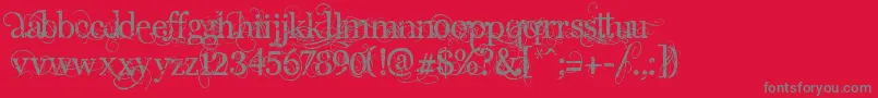 Czcionka AngelicPeace – szare czcionki na czerwonym tle