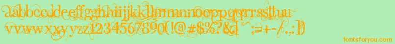 AngelicPeace Font – Orange Fonts on Green Background