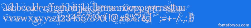 AngelicPeace Font – Pink Fonts on Blue Background