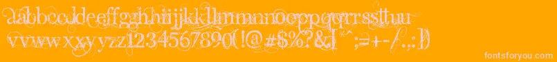 Saiba mais sobre a fonte AngelicPeace Fonte AngelicPeace – fontes rosa em um fundo laranja