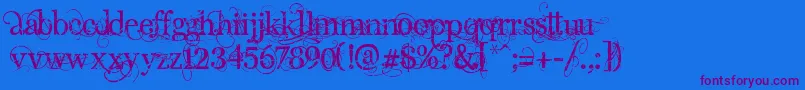 AngelicPeace Font – Purple Fonts on Blue Background