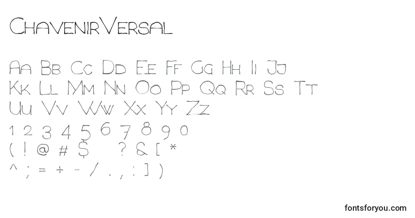 Schriftart ChavenirVersal – Alphabet, Zahlen, spezielle Symbole