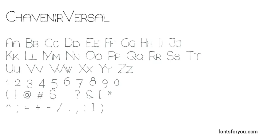 ChavenirVersal-fontti – aakkoset, numerot, erikoismerkit