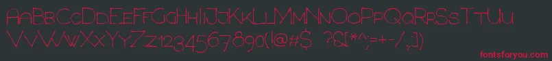 ChavenirVersal-Schriftart – Rote Schriften auf schwarzem Hintergrund