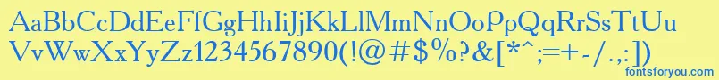 Шрифт AcademiaRoman – синие шрифты на жёлтом фоне