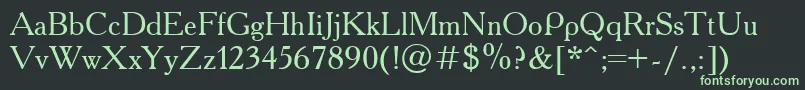 フォントAcademiaRoman – 黒い背景に緑の文字