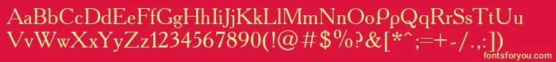 AcademiaRoman Font – Yellow Fonts on Red Background