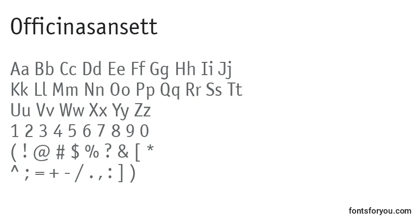 Czcionka Officinasansett – alfabet, cyfry, specjalne znaki