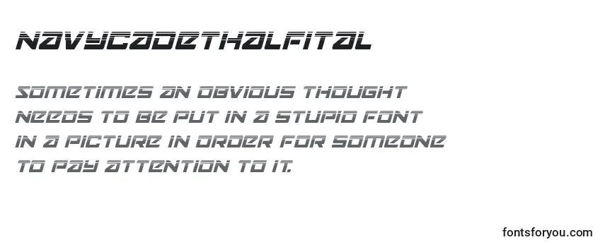 Review of the Navycadethalfital Font