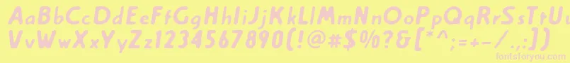 Weitere Informationen zur Creambol-Schriftart Creambol-Schriftart – Rosa Schriften auf gelbem Hintergrund