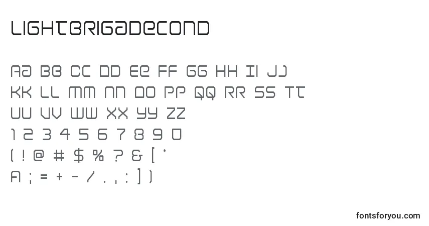 Шрифт Lightbrigadecond – алфавит, цифры, специальные символы