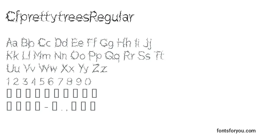A fonte CfprettytreesRegular – alfabeto, números, caracteres especiais