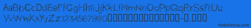 フォントCfprettytreesRegular – 黒い文字の青い背景