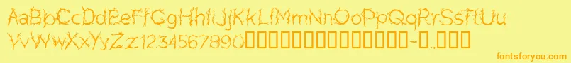 CfprettytreesRegular Font – Orange Fonts on Yellow Background