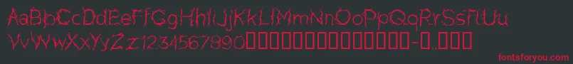 CfprettytreesRegular Font – Red Fonts on Black Background