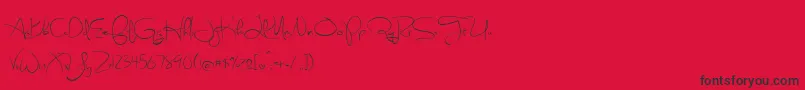 Шрифт BmdSweetlyBrokenRegular – чёрные шрифты на красном фоне