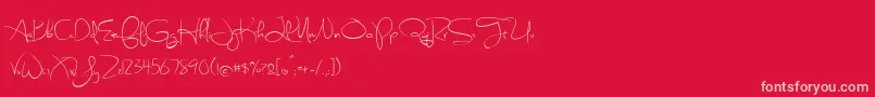 BmdSweetlyBrokenRegular Font – Pink Fonts on Red Background