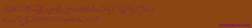 BmdSweetlyBrokenRegular Font – Purple Fonts on Brown Background