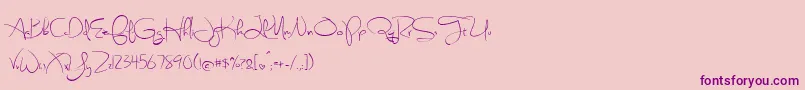 BmdSweetlyBrokenRegular Font – Purple Fonts on Pink Background