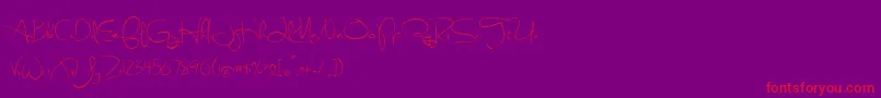 BmdSweetlyBrokenRegular Font – Red Fonts on Purple Background