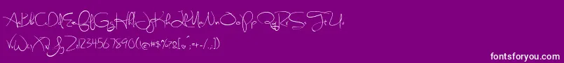 BmdSweetlyBrokenRegular-Schriftart – Weiße Schriften auf violettem Hintergrund