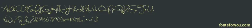 BmdSweetlyBrokenRegular Font – Yellow Fonts on Black Background