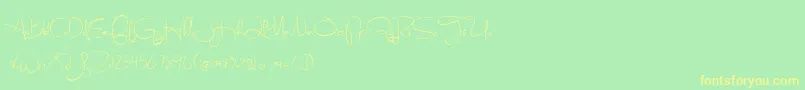 BmdSweetlyBrokenRegular Font – Yellow Fonts on Green Background