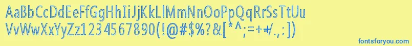 Qoncrete Font – Blue Fonts on Yellow Background