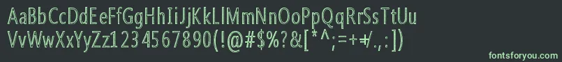Czcionka Qoncrete – zielone czcionki na czarnym tle