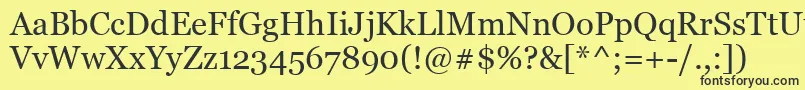 Georgia Font – Black Fonts on Yellow Background
