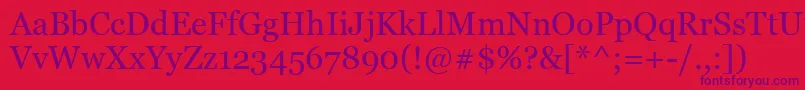 Georgia Font – Purple Fonts on Red Background