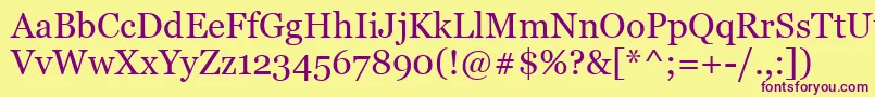 Georgia Font – Purple Fonts on Yellow Background