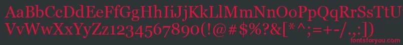 フォントGeorgia – 黒い背景に赤い文字
