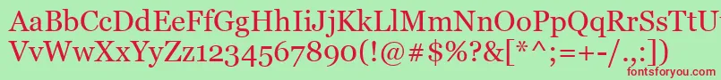 Georgia Font – Red Fonts on Green Background