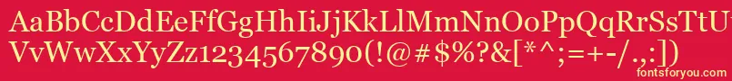Georgia Font – Yellow Fonts on Red Background
