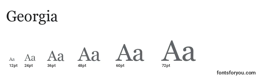 Размеры шрифта Georgia