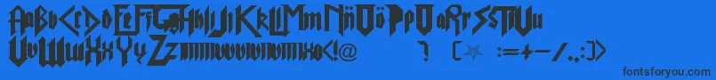 フォントPureEvil2 – 黒い文字の青い背景