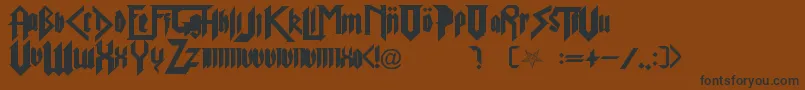 Fonte PureEvil2 – fontes pretas em um fundo marrom