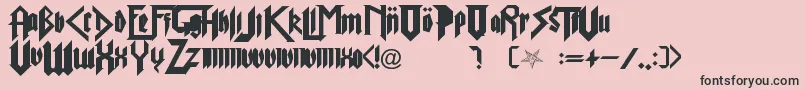 PureEvil2-Schriftart – Schwarze Schriften auf rosa Hintergrund