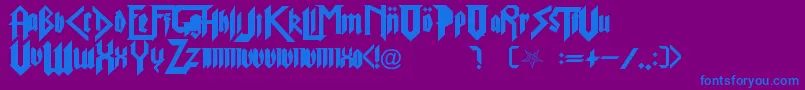 PureEvil2 Font – Blue Fonts on Purple Background
