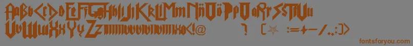 PureEvil2-Schriftart – Braune Schriften auf grauem Hintergrund
