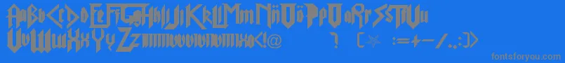 PureEvil2 Font – Gray Fonts on Blue Background