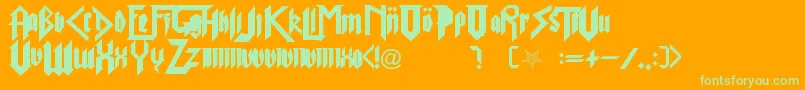 PureEvil2 Font – Green Fonts on Orange Background
