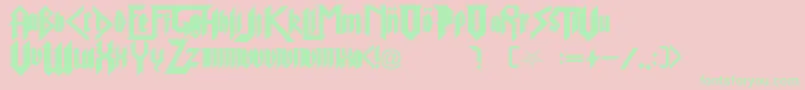 PureEvil2 Font – Green Fonts on Pink Background