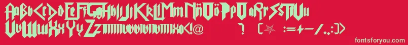 Czcionka PureEvil2 – zielone czcionki na czerwonym tle