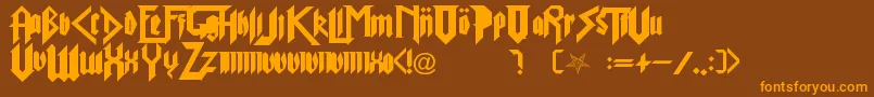 PureEvil2 Font – Orange Fonts on Brown Background