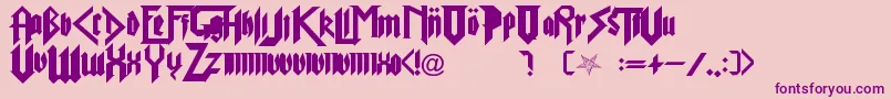 フォントPureEvil2 – ピンクの背景に紫のフォント
