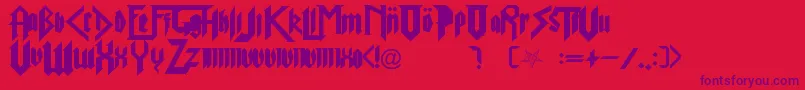 PureEvil2-fontti – violetit fontit punaisella taustalla